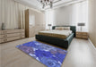 Patterned Blue Rug in a Bedroom, pat1342blu