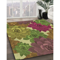 Patterned Brown Red Rug, pat1342brn