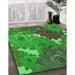 Machine Washable Transitional Neon Green Rug in a Family Room, wshpat1342grn