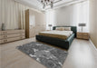 Patterned Gray Rug in a Bedroom, pat1342gry