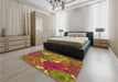 Patterned Red Rug in a Bedroom, pat1342org