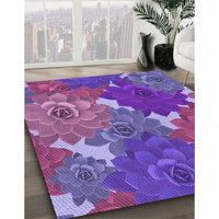 Patterned Dark Orchid Purple Rug, pat1342pur