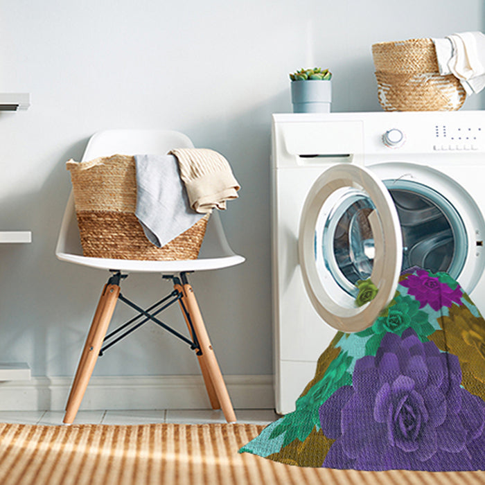 Machine Washable Transitional Green Rug in a Washing Machine, wshpat1342