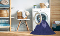 Machine Washable Transitional Denim Dark Blue Rug in a Washing Machine, wshpat1343blu