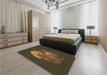 Patterned Milk Chocolate Brown Rug in a Bedroom, pat1343brn