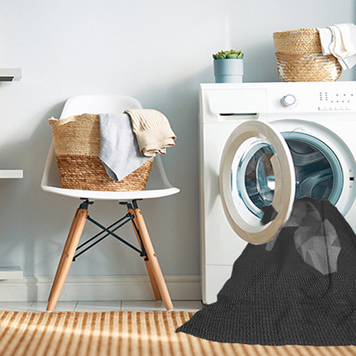Machine Washable Transitional Charcoal Black Rug in a Washing Machine, wshpat1343gry