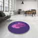 Round Patterned Bright Purple Rug in a Office, pat1343pur