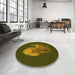 Round Patterned Milk Chocolate Brown Rug in a Office, pat1343yw