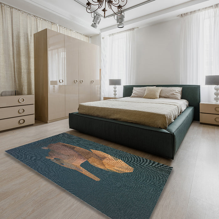 Machine Washable Transitional Silver Gray Rug in a Bedroom, wshpat1343