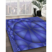 Patterned Cobalt Blue Rug, pat1344blu