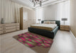 Patterned Brown Rug in a Bedroom, pat1344brn