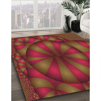 Patterned Mahogany Brown Rug, pat1344org