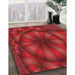 Patterned Red Rug in Family Room, pat1344rd