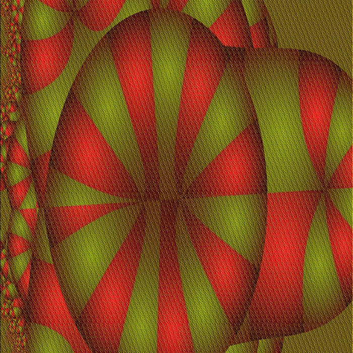 Patterned Dark Yellow Green Rug, pat1344yw