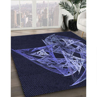 Patterned Night Blue Rug, pat1345blu