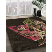 Patterned Red Brown Rug, pat1345brn