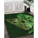 Patterned Dark Lime Green Rug in Family Room, pat1345grn