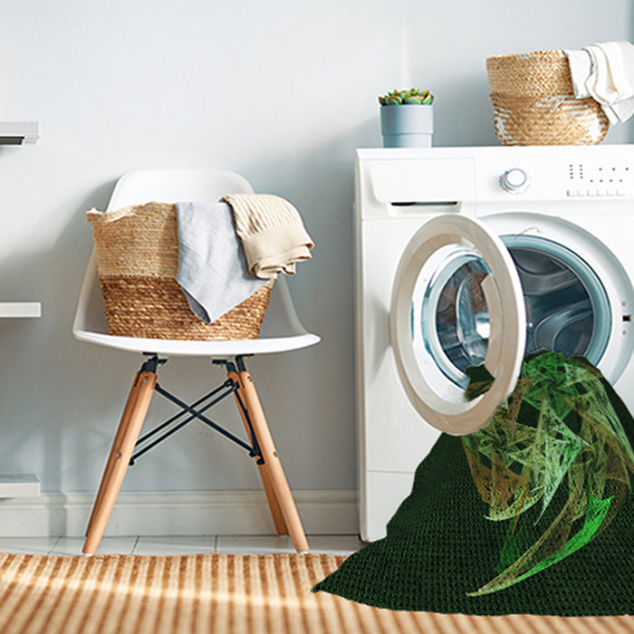 Machine Washable Transitional Dark Lime Green Rug in a Washing Machine, wshpat1345grn