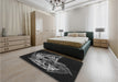 Patterned Smokey Gray Rug in a Bedroom, pat1345gry