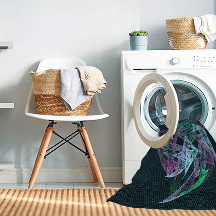 Machine Washable Transitional Aquamarine Stone Green Rug in a Washing Machine, wshpat1345lblu