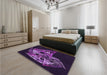 Patterned Dark Purple Rug in a Bedroom, pat1345pur