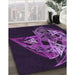 Patterned Dark Purple Rug in Family Room, pat1345pur