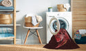 Machine Washable Transitional Fire Brick Red Rug in a Washing Machine, wshpat1345rd