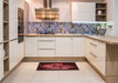 Patterned Fire Brick Red Rug in a Kitchen, pat1345rd