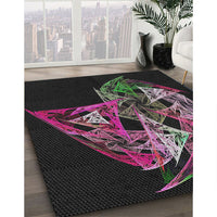 Patterned Cloudy Gray Modern Rug, pat1345