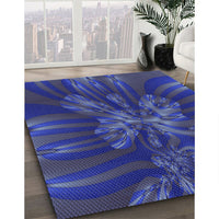 Patterned Cobalt Blue Rug, pat1346blu