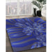 Patterned Cobalt Blue Rug in Family Room, pat1346blu