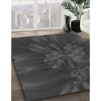 Patterned Charcoal Black Rug, pat1346gry