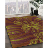 Patterned Dark Bisque Brown Rug, pat1346org