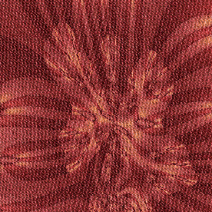 Patterned Tomato Red Rug, pat1346rd