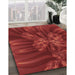 Patterned Tomato Red Rug in Family Room, pat1346rd