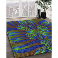 Patterned Forest Green Novelty Rug, pat1346