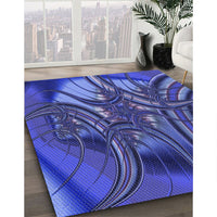 Patterned Cobalt Blue Rug, pat1347blu