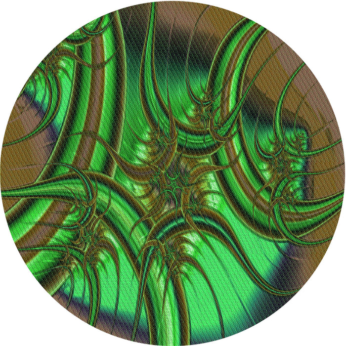 Square Machine Washable Transitional Chocolate Brown Rug in a Living Room, wshpat1347grn