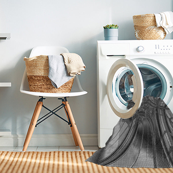 Machine Washable Transitional Gunmetal Gray Rug in a Washing Machine, wshpat1347gry