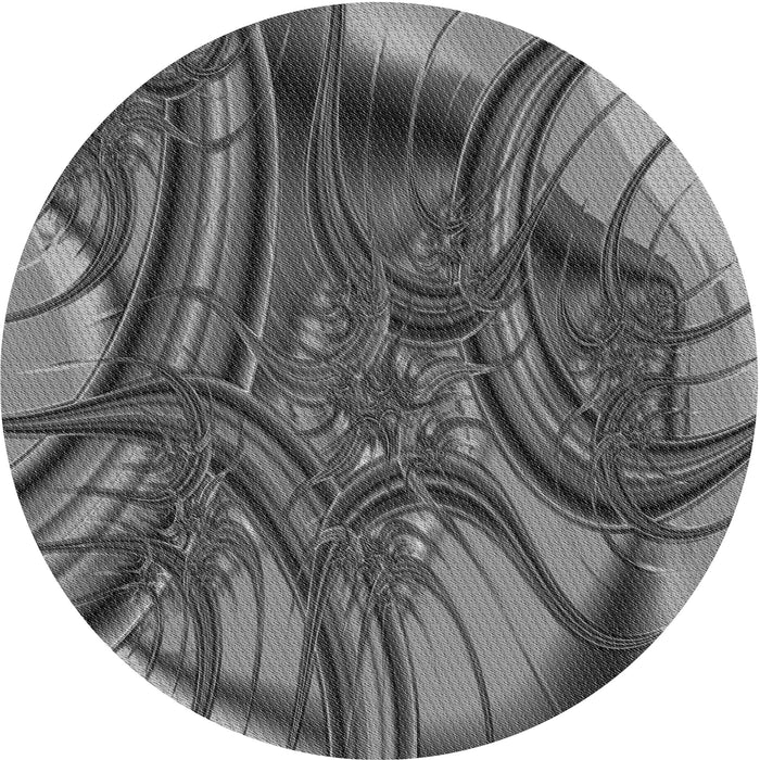 Square Patterned Gunmetal Gray Rug, pat1347gry