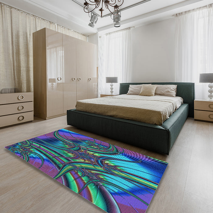 Patterned Purple Rug in a Bedroom, pat1347lblu
