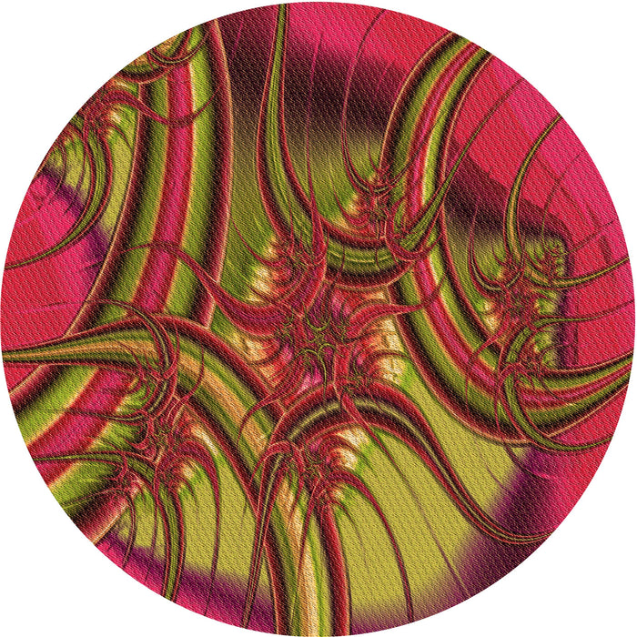 Square Patterned Red Rug, pat1347org