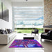 Square Patterned Purple Rug in a Living Room, pat1347pur