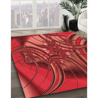 Patterned Red Rug, pat1347rd