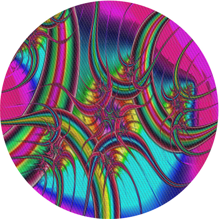 Square Machine Washable Transitional Medium Violet Red Pink Rug, wshpat1347