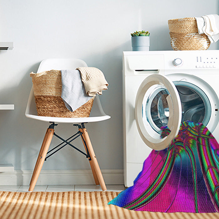 Machine Washable Transitional Medium Violet Red Pink Rug in a Washing Machine, wshpat1347