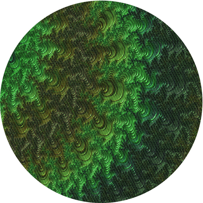 Square Machine Washable Transitional Dark Forest Green Rug in a Living Room, wshpat1348grn