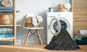 Machine Washable Transitional Charcoal Black Rug in a Washing Machine, wshpat1348gry