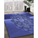 Machine Washable Transitional Light Slate Blue Rug in a Family Room, wshpat1349blu