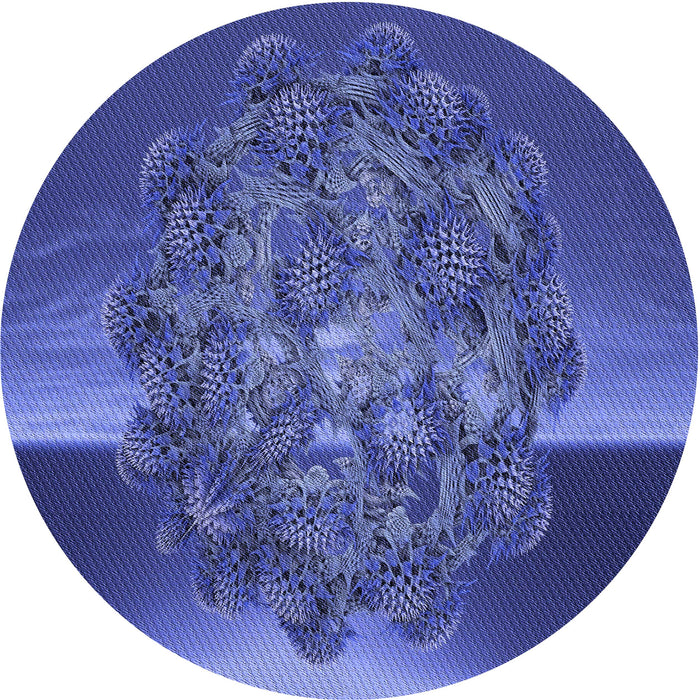 Square Machine Washable Transitional Light Slate Blue Rug in a Living Room, wshpat1349blu